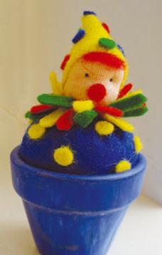 MUÑECA EN MACETA -  PAYASO